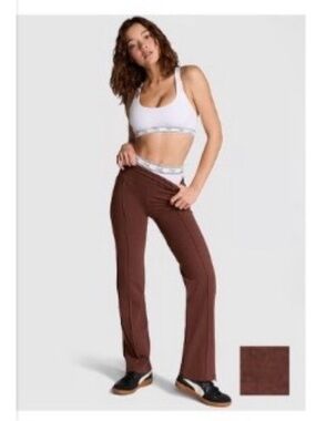 VS Pink All-Day Cotton Straight-Leg Pants high rise Ganache XL regular